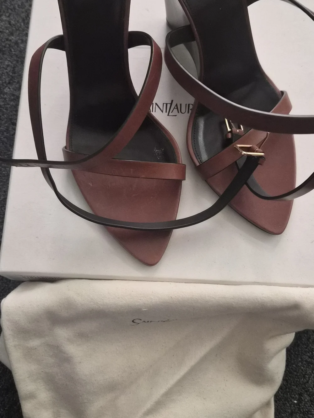 Saint Laurent Maine Liscio wedge sandals